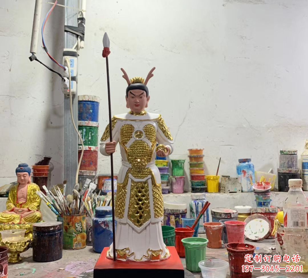 江西玻璃钢龙王三太子雕塑户外摆件