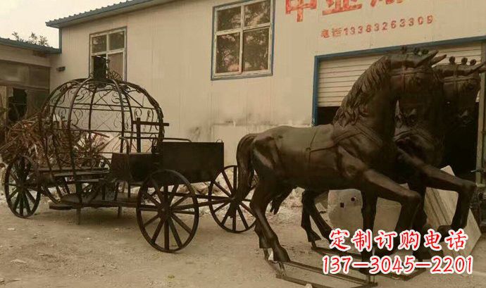 江西玻璃钢欧式马车雕塑