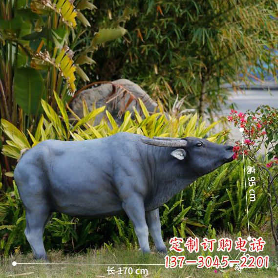 江西玻璃钢水牛仿真雕塑 (3)