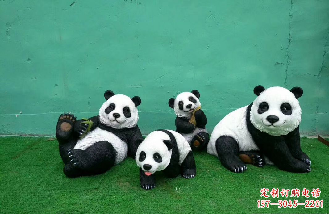 江西玻璃钢熊猫动物雕塑