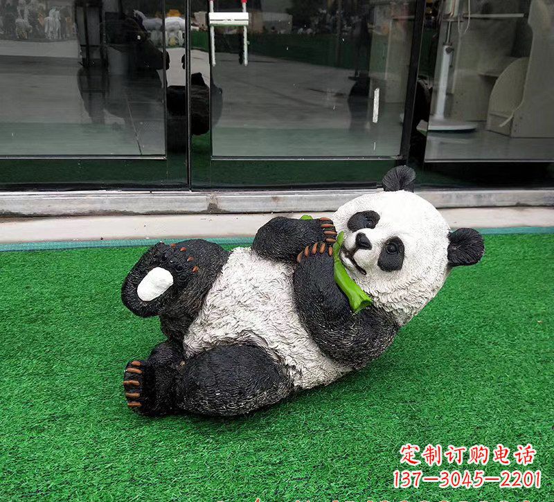 江西玻璃钢熊猫动物雕塑222