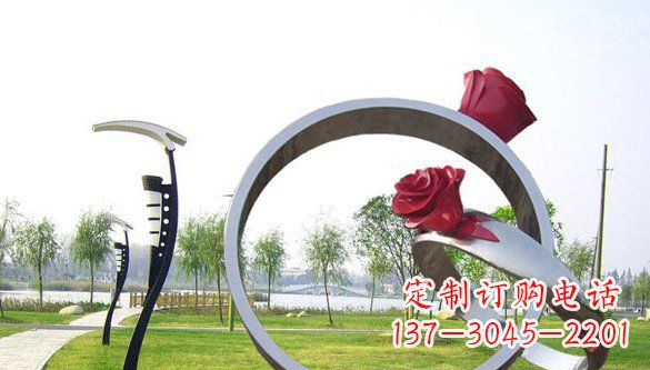 江西不锈钢爱情戒指浪漫雕塑艺术