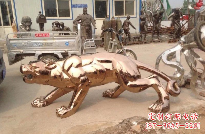 江西不锈钢豹子雕塑222