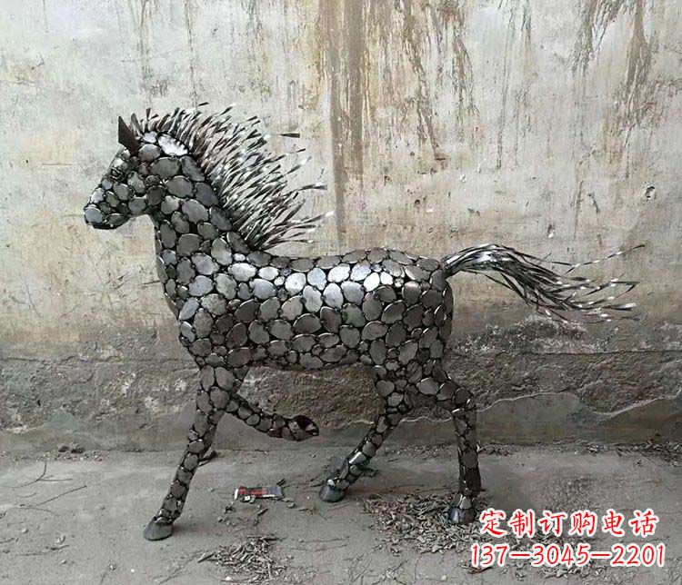 江西不锈钢奔马动物雕塑