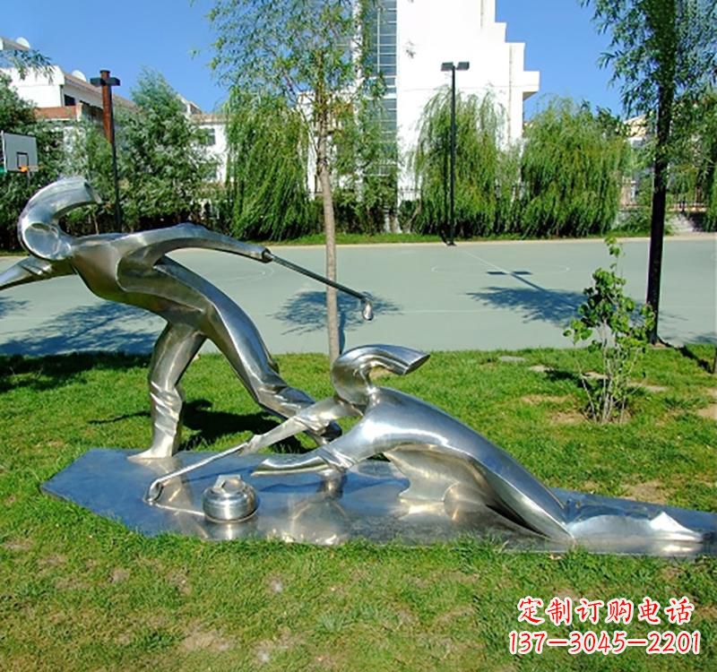 江西不锈钢冰壶雕塑