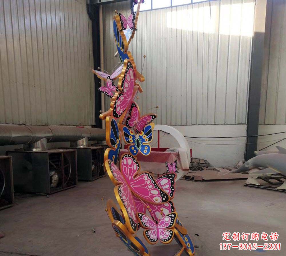 江西不锈钢彩绘蝴蝶雕塑1