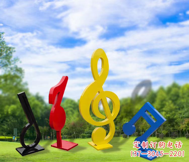 江西不锈钢彩绘音符雕塑