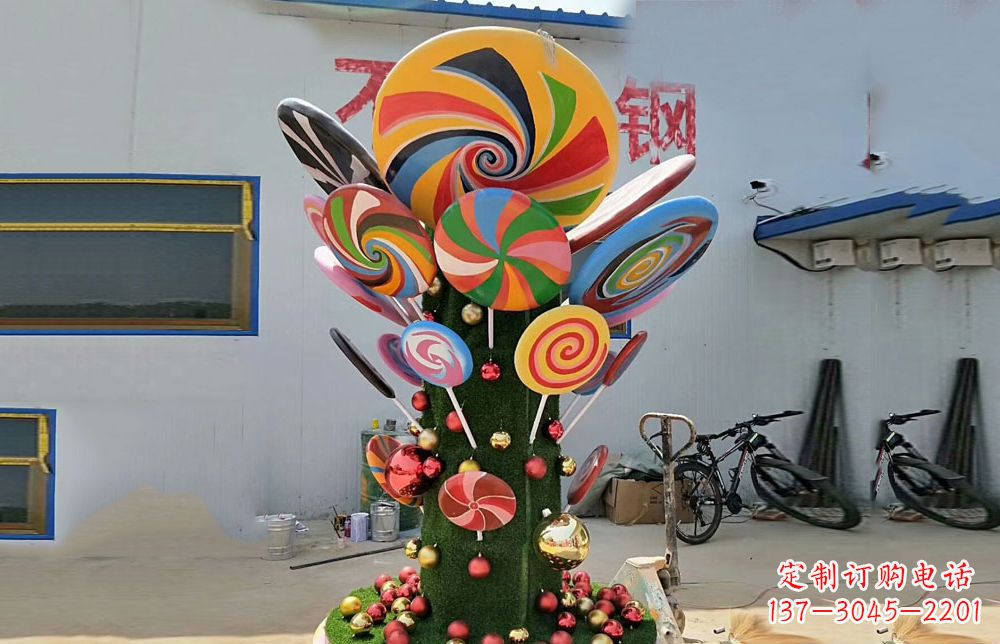 江西不锈钢彩色棒棒糖景观雕塑