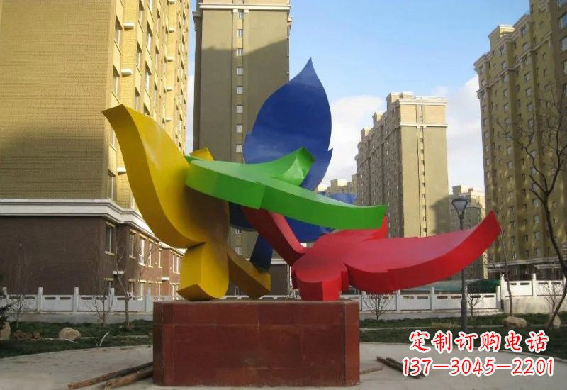 江西不锈钢彩色树叶雕塑