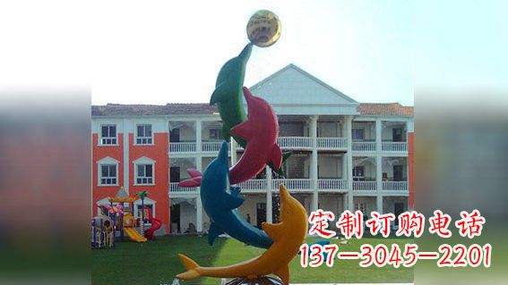 江西精美不锈钢海豚雕塑