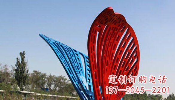 江西不锈钢彩色蝴蝶抽象雕塑