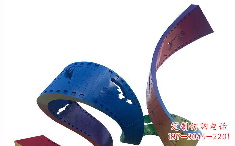 江西不锈钢彩色胶卷公园雕塑精美的艺术珍品