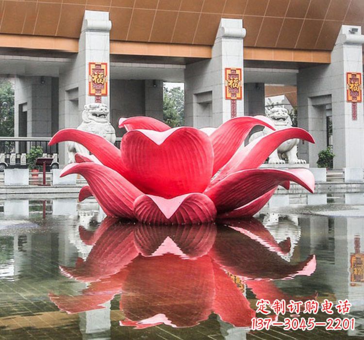 江西不锈钢彩色莲花雕塑——艺术之美