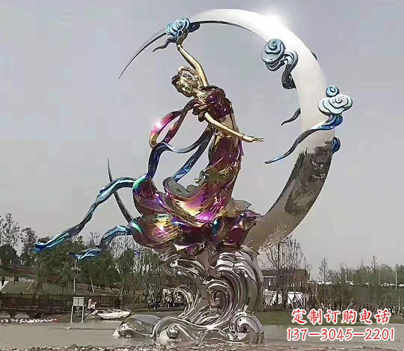 江西不锈钢嫦娥奔月雕塑 (2)