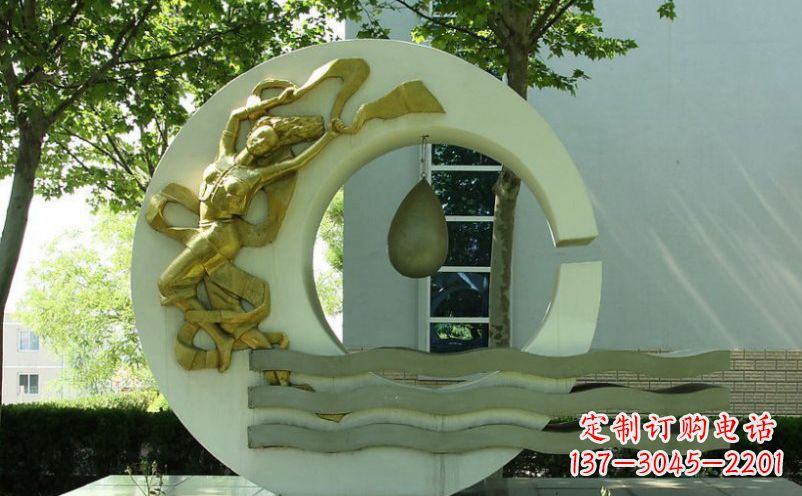 江西不锈钢嫦娥奔月景观雕塑