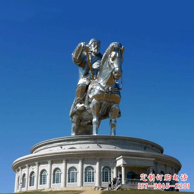 江西不锈钢成吉思汗雕像-大型景区景点广场人物雕塑