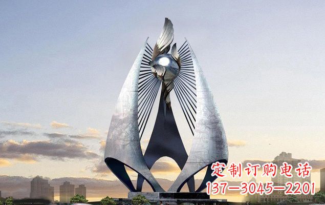 江西不锈钢城市抽象船帆雕塑设计图
