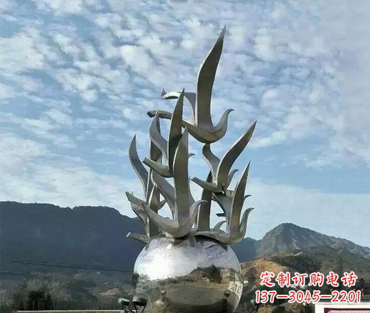 江西不锈钢城市抽象和平鸽地球雕塑