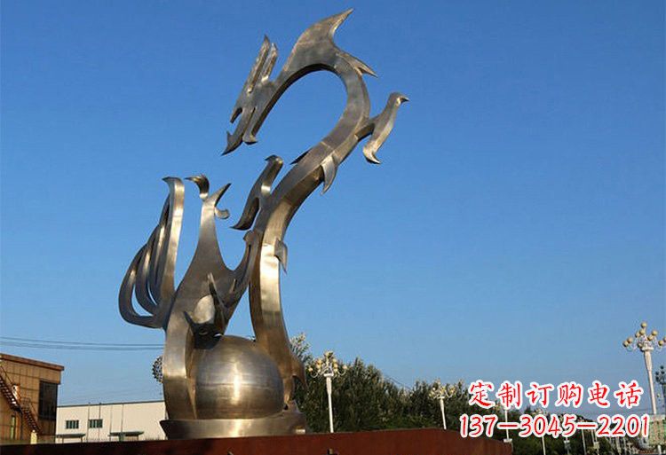 江西不锈钢城市抽象龙凤雕塑