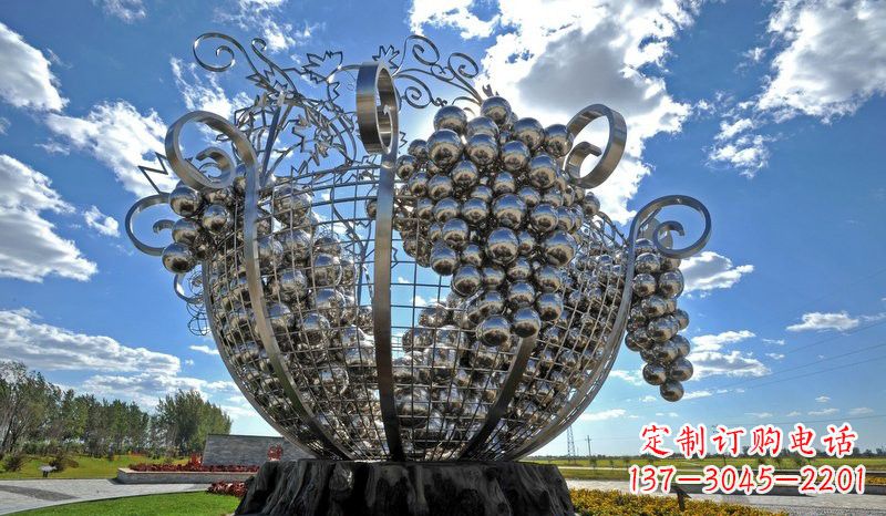 江西不锈钢城市大型葡萄雕塑