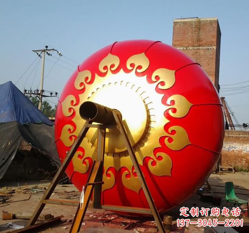 江西不锈钢城市红色灯笼雕塑