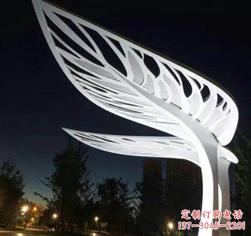 江西不锈钢城市景观树叶雕塑
