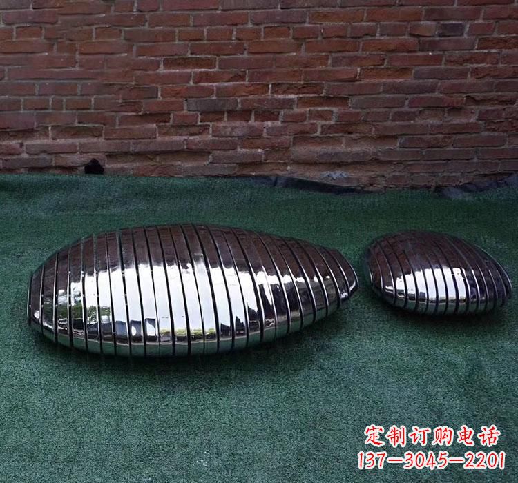江西不锈钢城市镜面鹅卵石雕塑