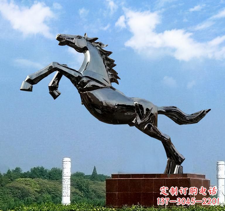 江西不锈钢城市艺术奔马雕塑