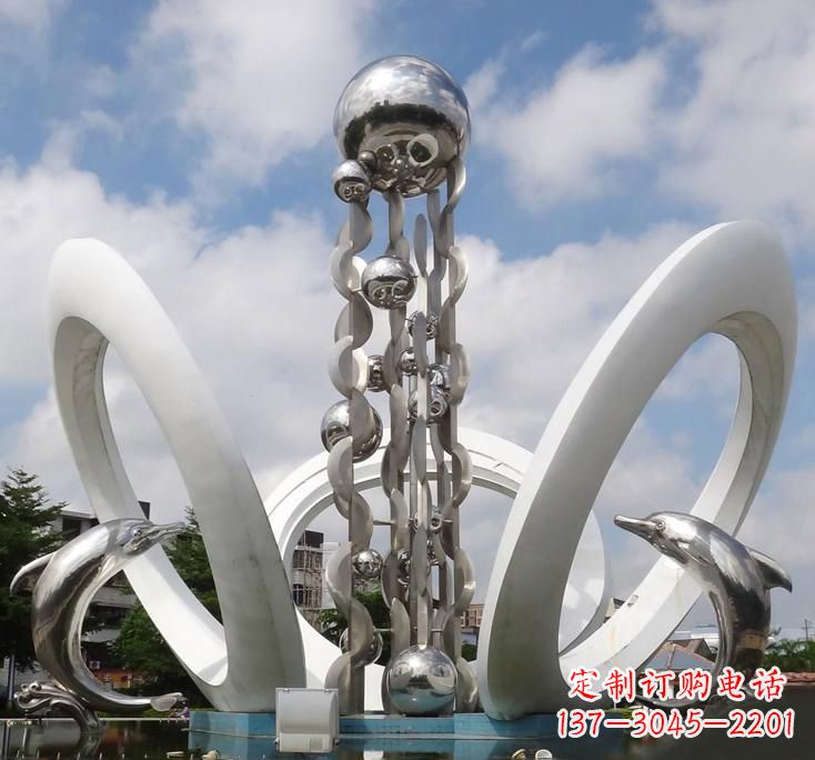 江西不锈钢城市艺术海豚雕塑