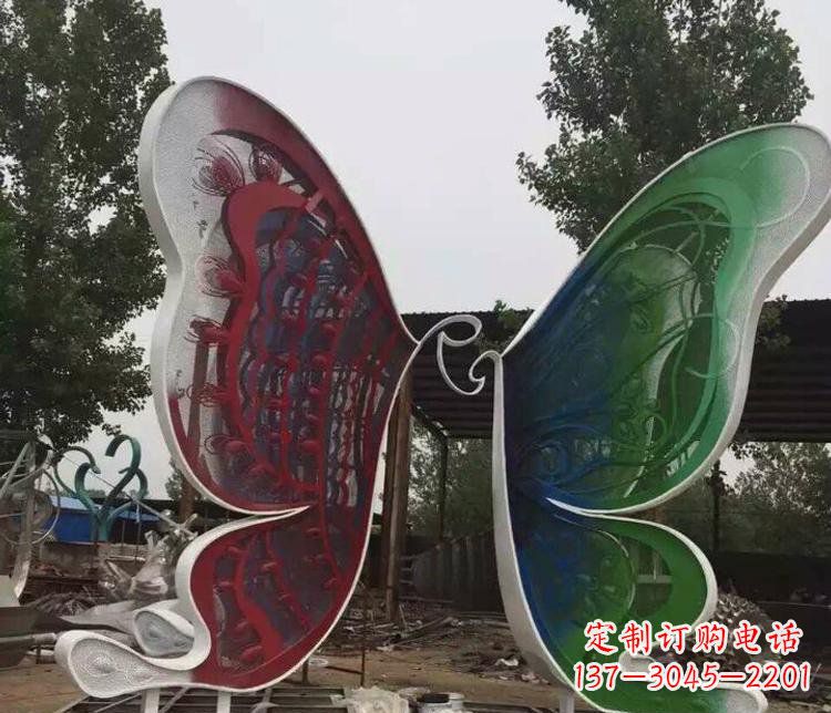 江西不锈钢抽象彩色蝴蝶公园动物雕塑