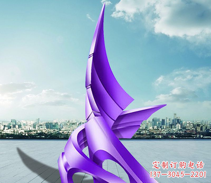 江西不锈钢抽象船帆雕塑 (2)
