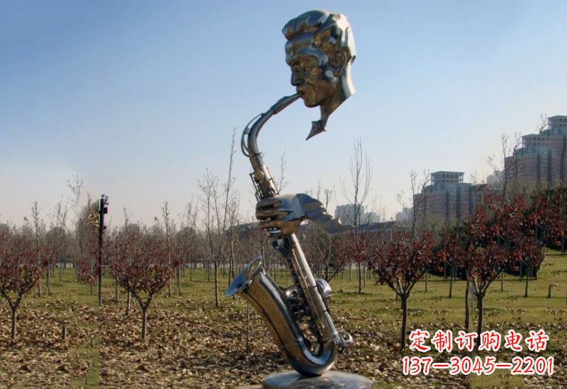 江西不锈钢抽象吹萨克斯人物雕塑