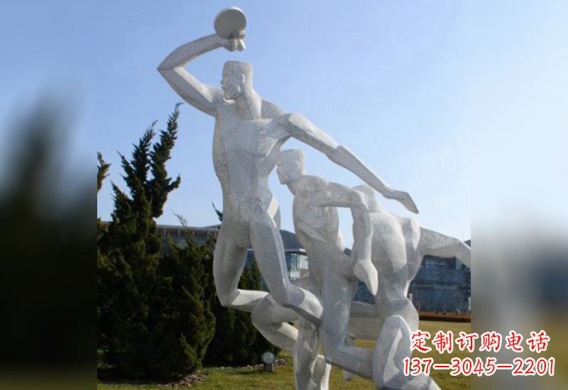 江西不锈钢抽象打乒乓球人物雕塑