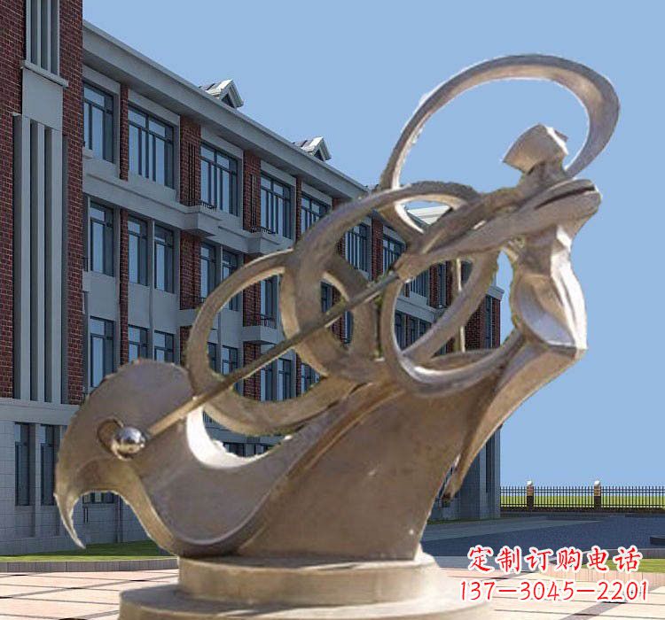 江西不锈钢抽象打高尔夫球人物雕塑