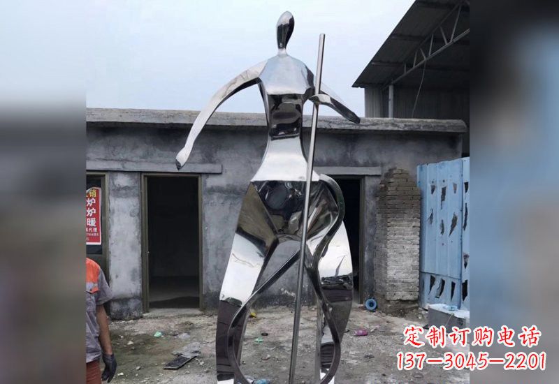 江西不锈钢抽象大提琴人物雕塑