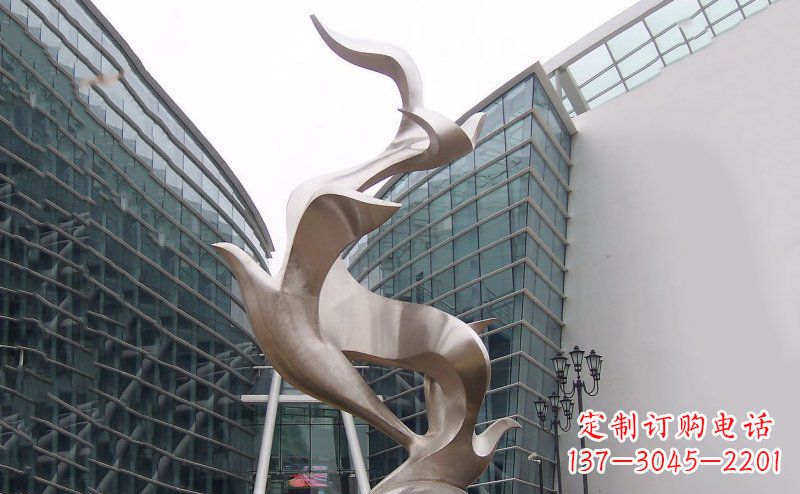 江西不锈钢抽象大雁鸽子雕塑