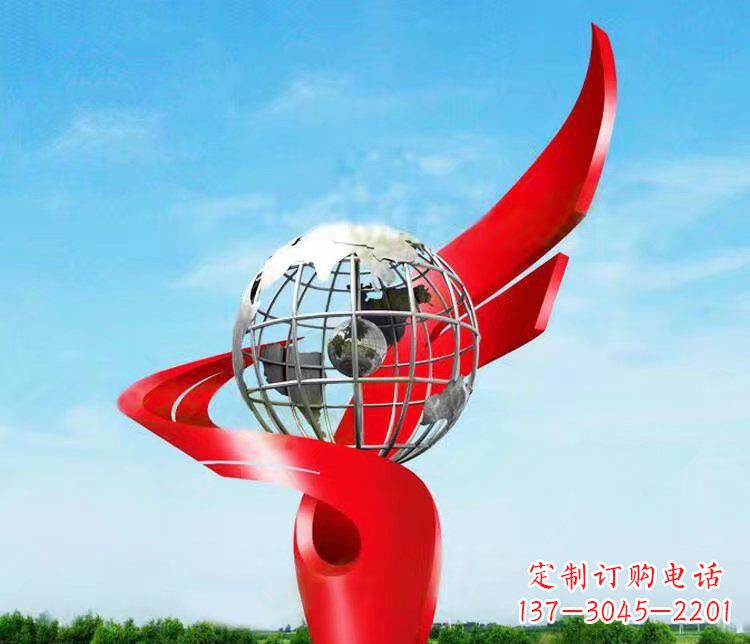 江西不锈钢抽象地球雕塑 (2)