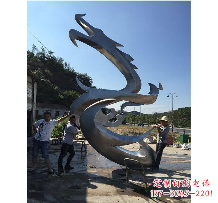 江西不锈钢抽象动物龙雕塑