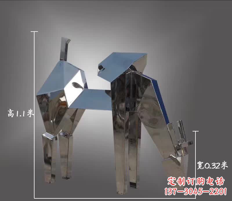 江西不锈钢抽象动物鹿雕塑