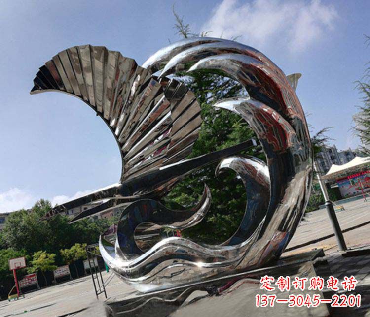 江西不锈钢抽象帆船雕塑1