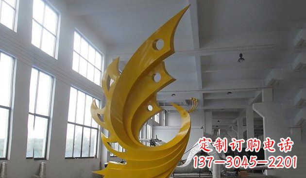 江西不锈钢抽象凤凰雕塑 (3)