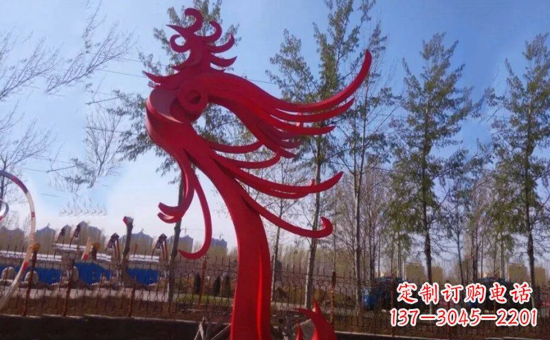 江西不锈钢抽象凤凰雕塑 (2)