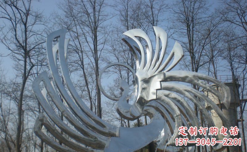 江西不锈钢抽象凤凰雕塑 (4)