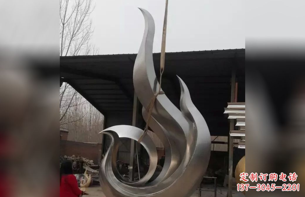 江西不锈钢抽象凤凰雕塑 (7)