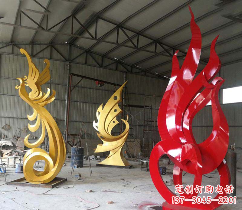 江西不锈钢抽象凤凰雕塑