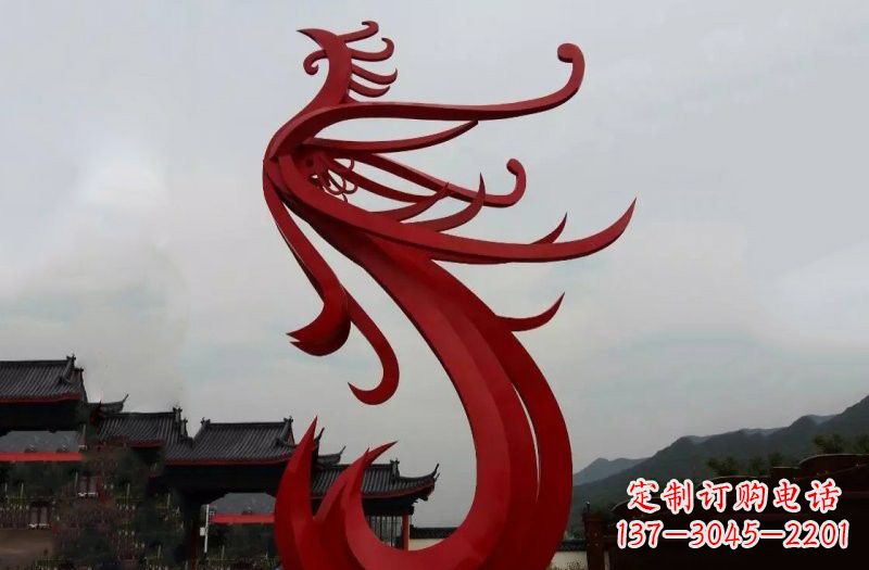 江西不锈钢抽象凤凰雕塑222