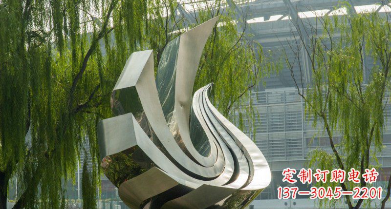 江西不锈钢抽象凤凰公园雕塑