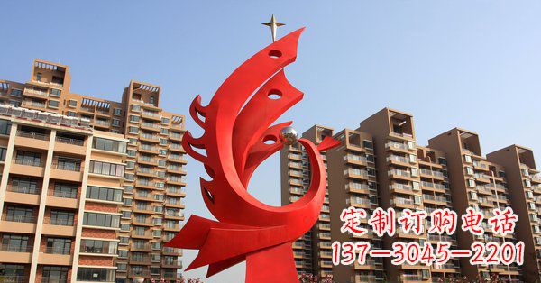 江西不锈钢抽象凤凰小区雕塑