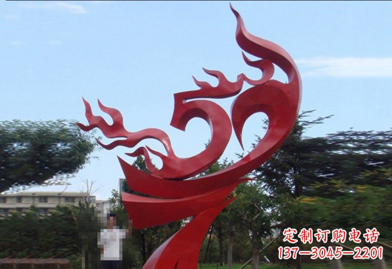 江西不锈钢抽象凤凰涅槃景观雕塑