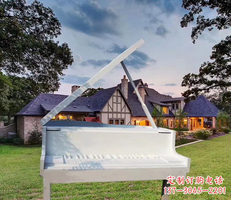 江西不锈钢抽象钢琴雕塑广场景观雕塑